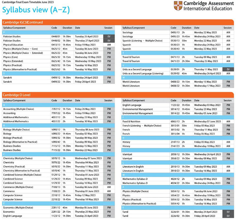 2023年IGCSE&A-Level夏季大考時間發布