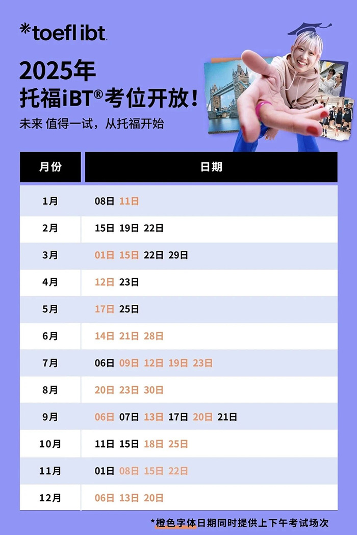 2025年托福考試時間表及備考計劃建議